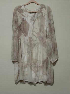 Aritzia  Wilfred Cream Pleated Sheer Dress